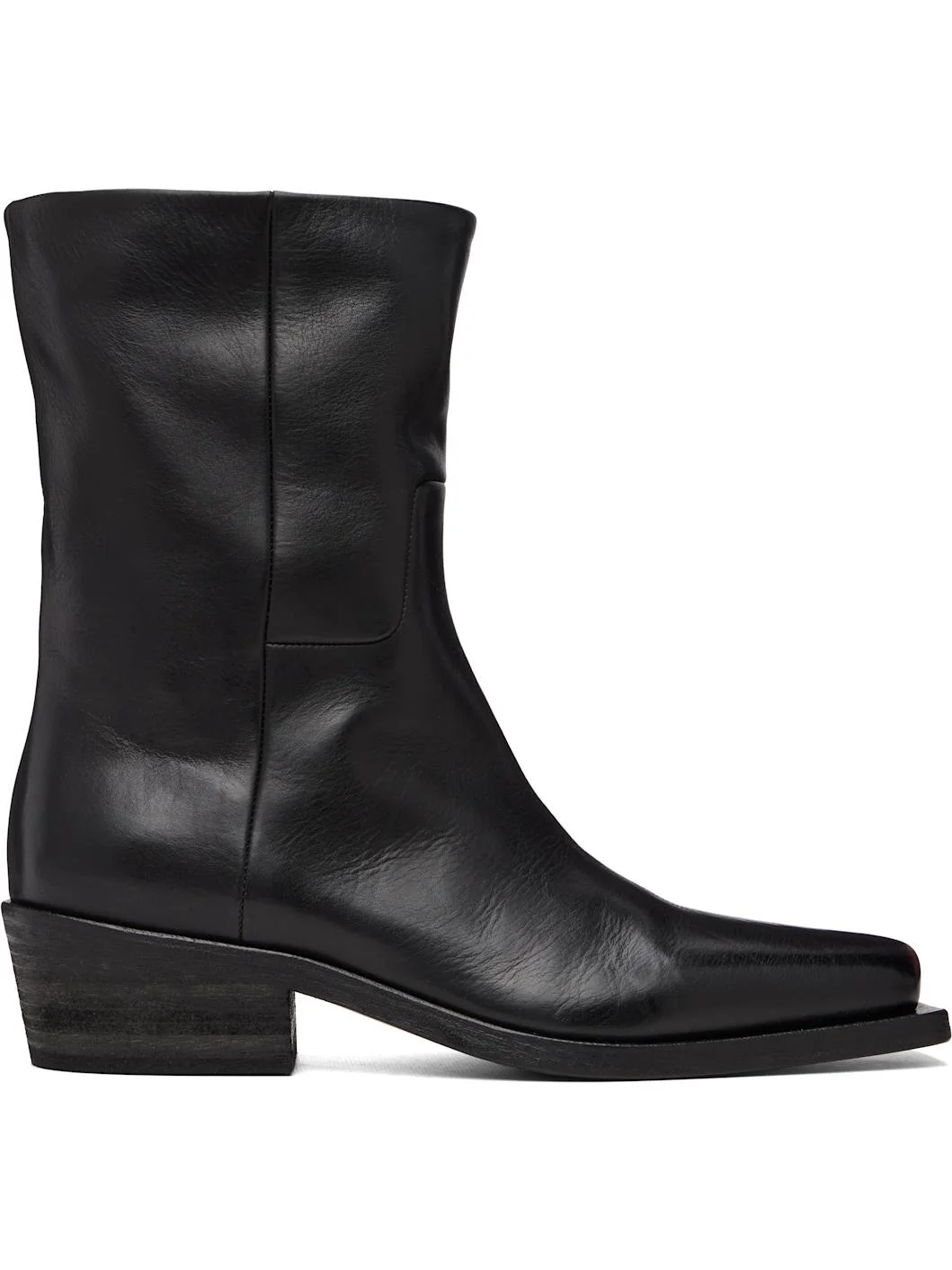 Black Tex Soft Pebbled Leather Boots - 1