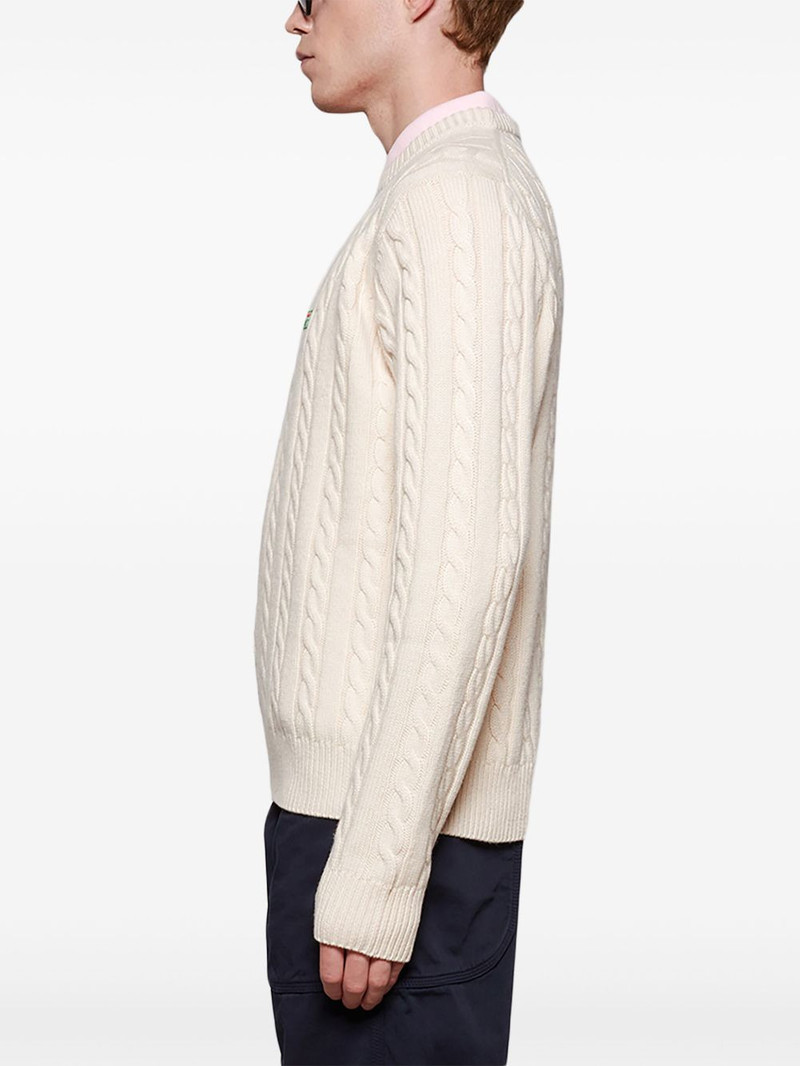 cable knit crew neck jumper 4
