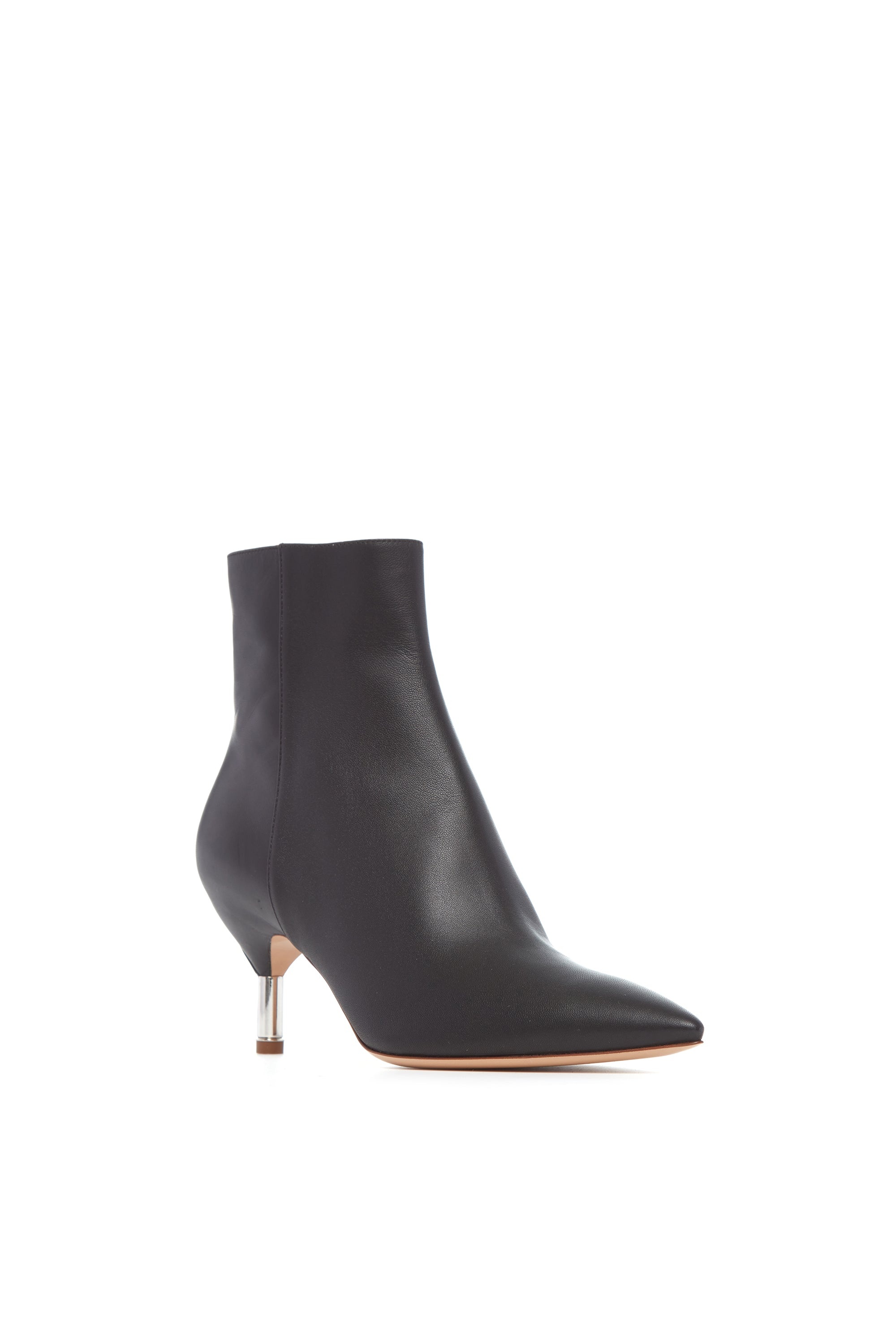 Valeria Heeled Boot in Black Leather - 2