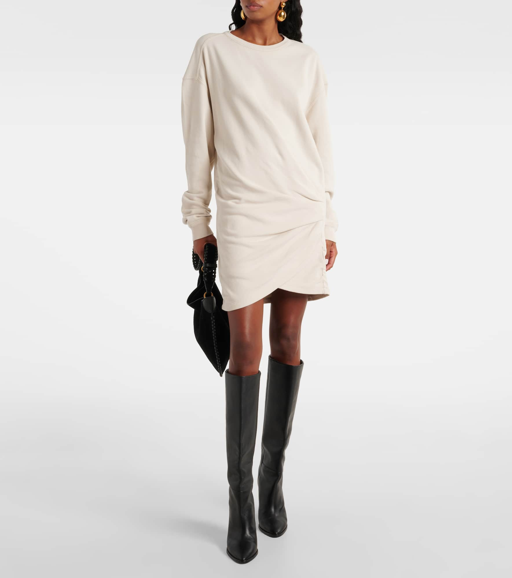 Pipper draped cotton jersey minidress - 2