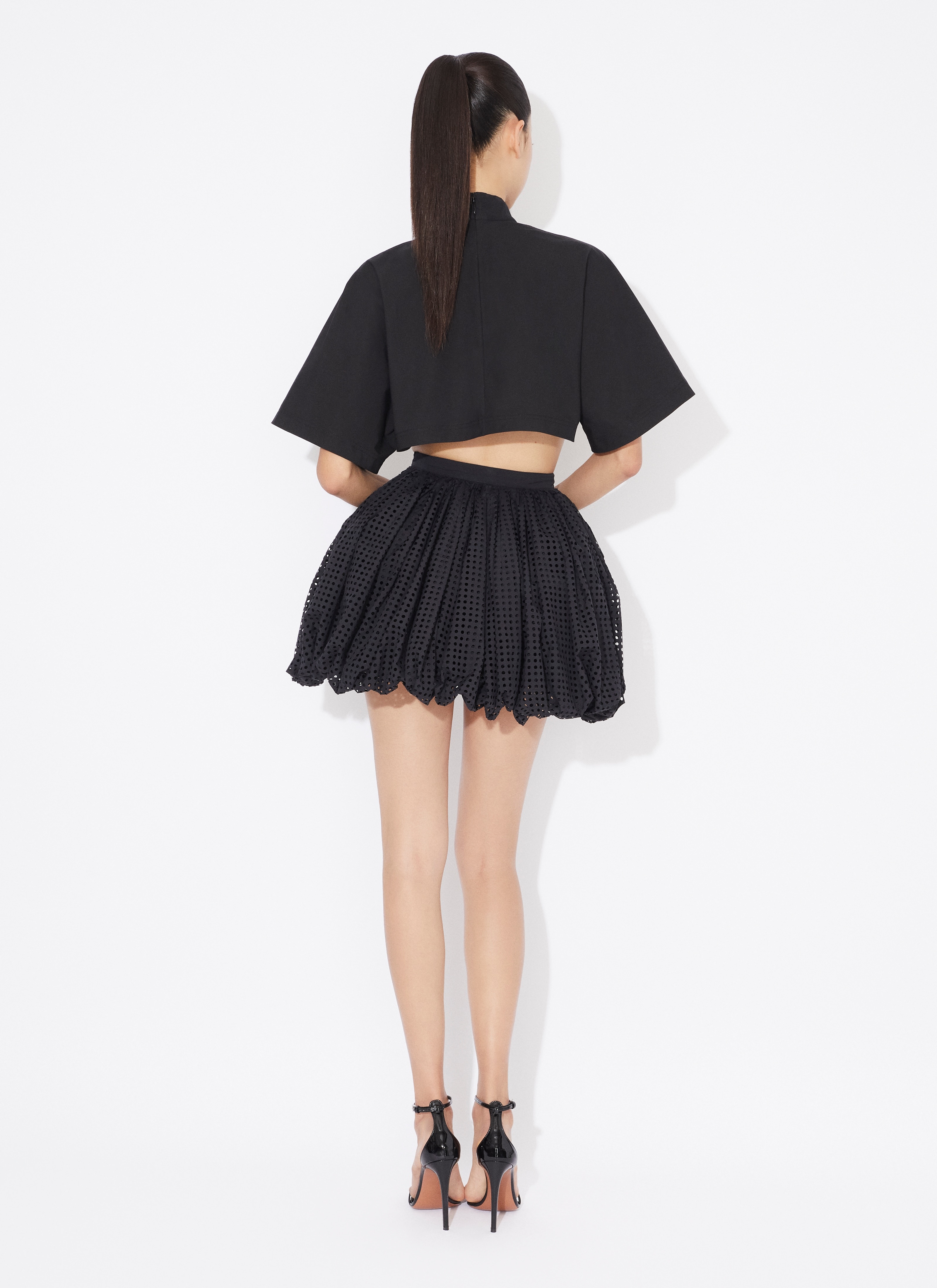 COTTON POPLIN HIGHNECK TOP - 3