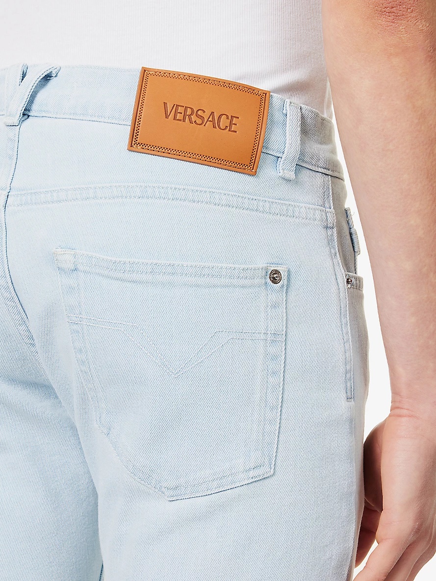 Five-pocket brand-plaque slim-fit low-rise stretch-denim blend jeans - 6