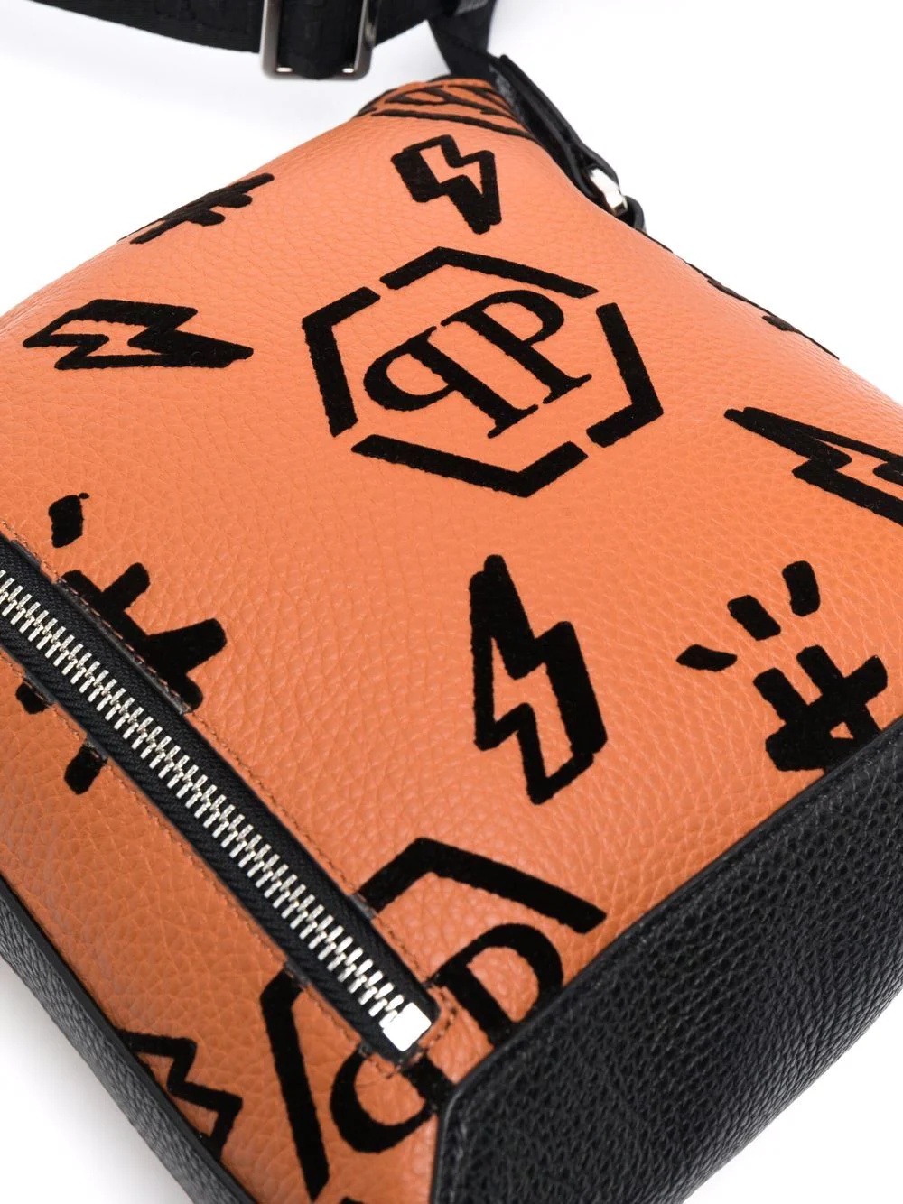 monogram print messenger bag - 4