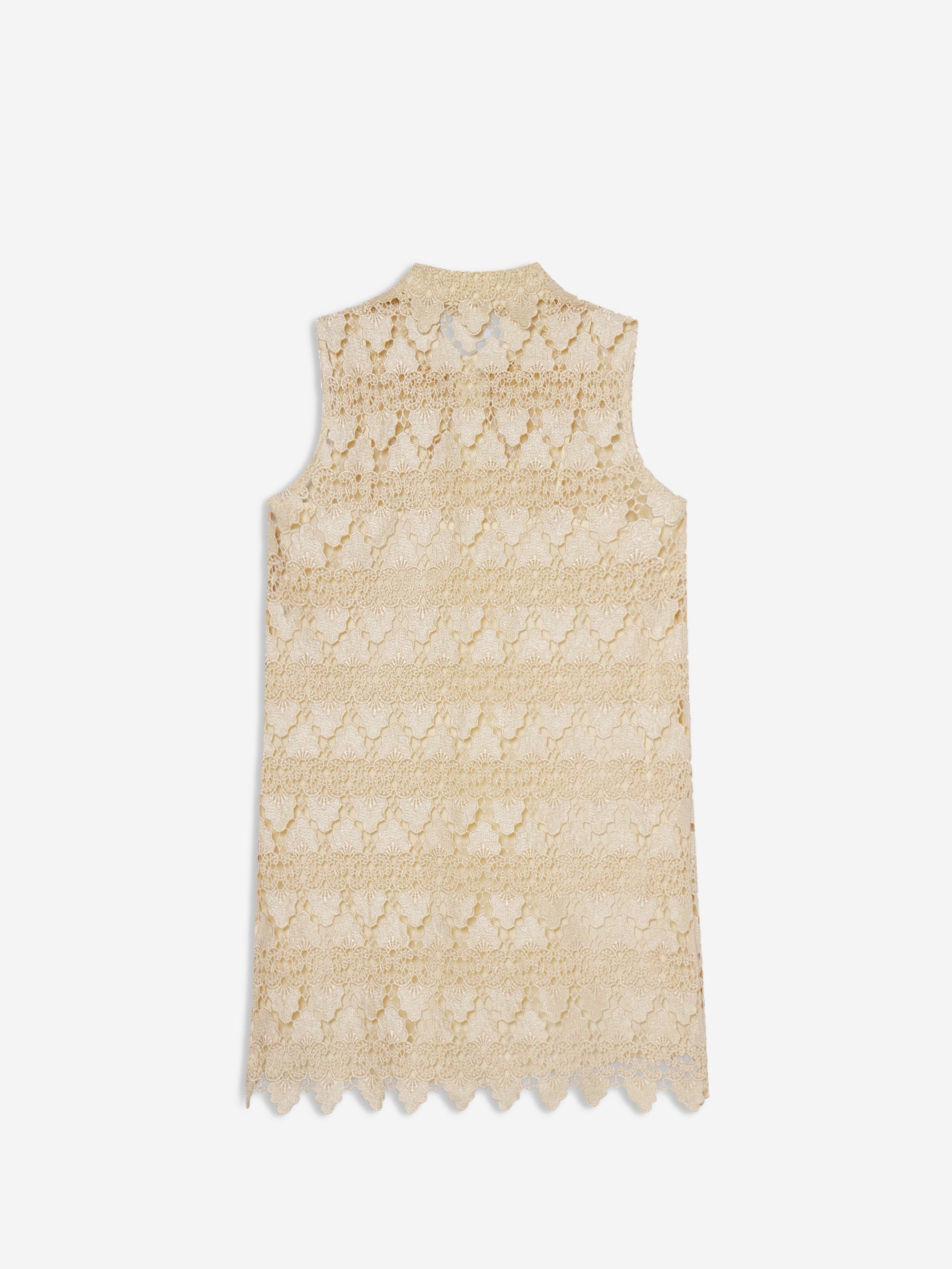 The Deco Lace Dress in Ecru - 4