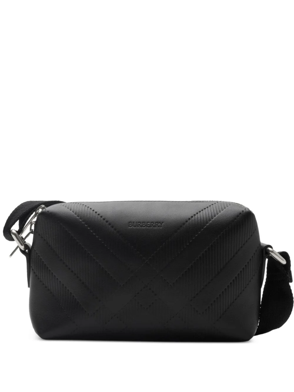 embossed check crossbody bag - 1