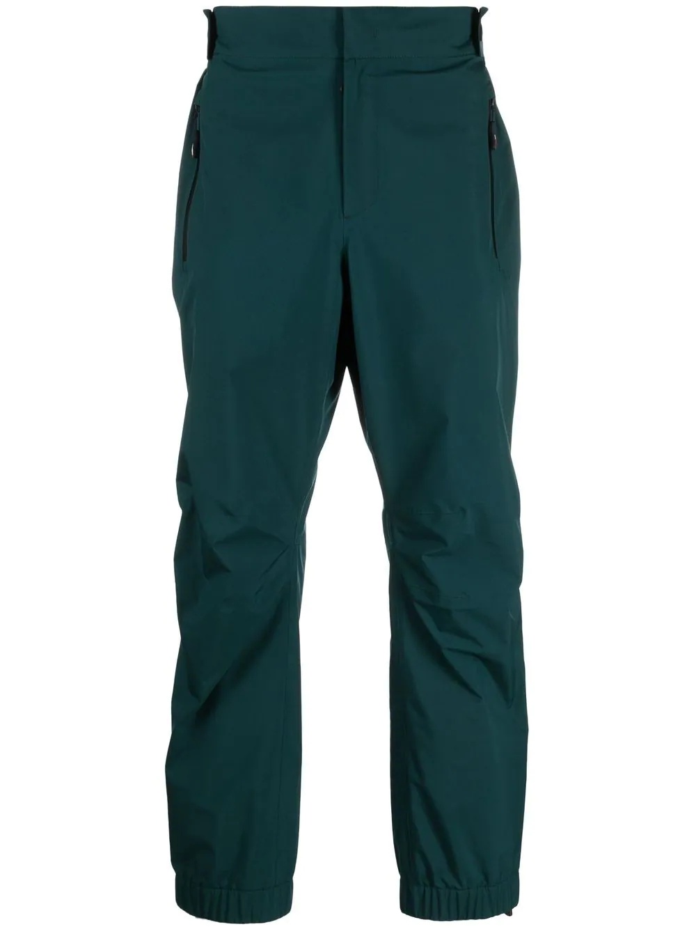 elasticated-waist straight-leg trousers - 1