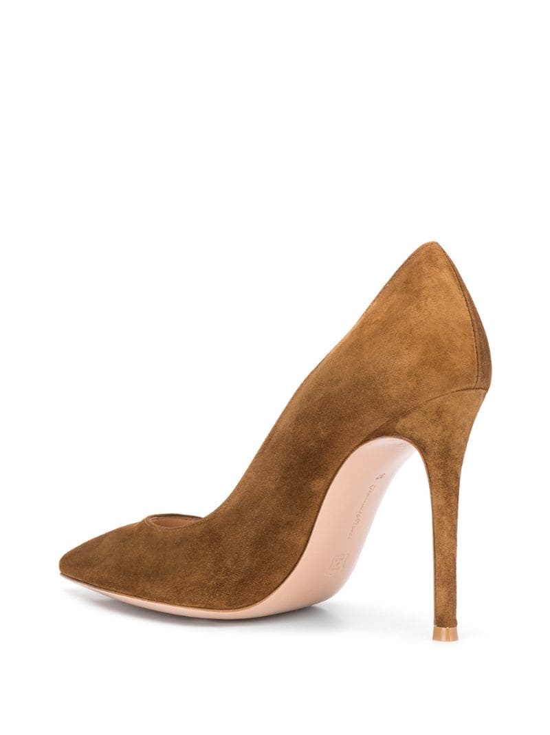 textured pointed toe pumps - 3