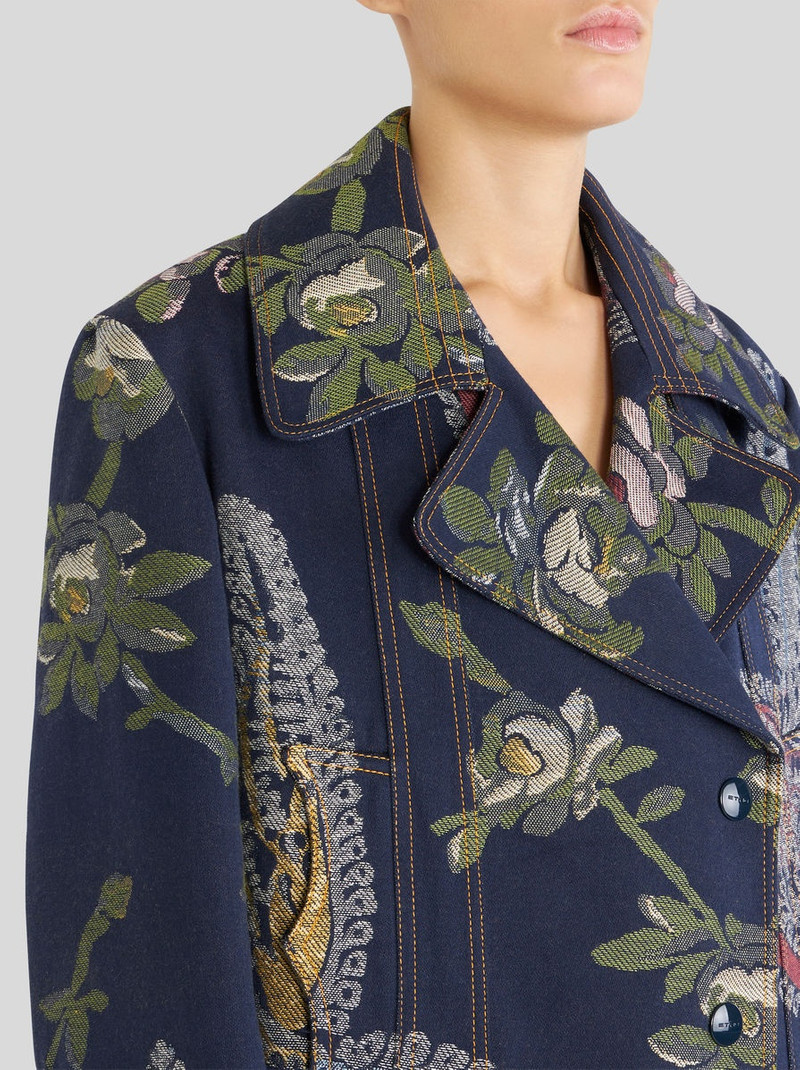 Etro DENIM JACQUARD JACKET WITH BIRDS outlook