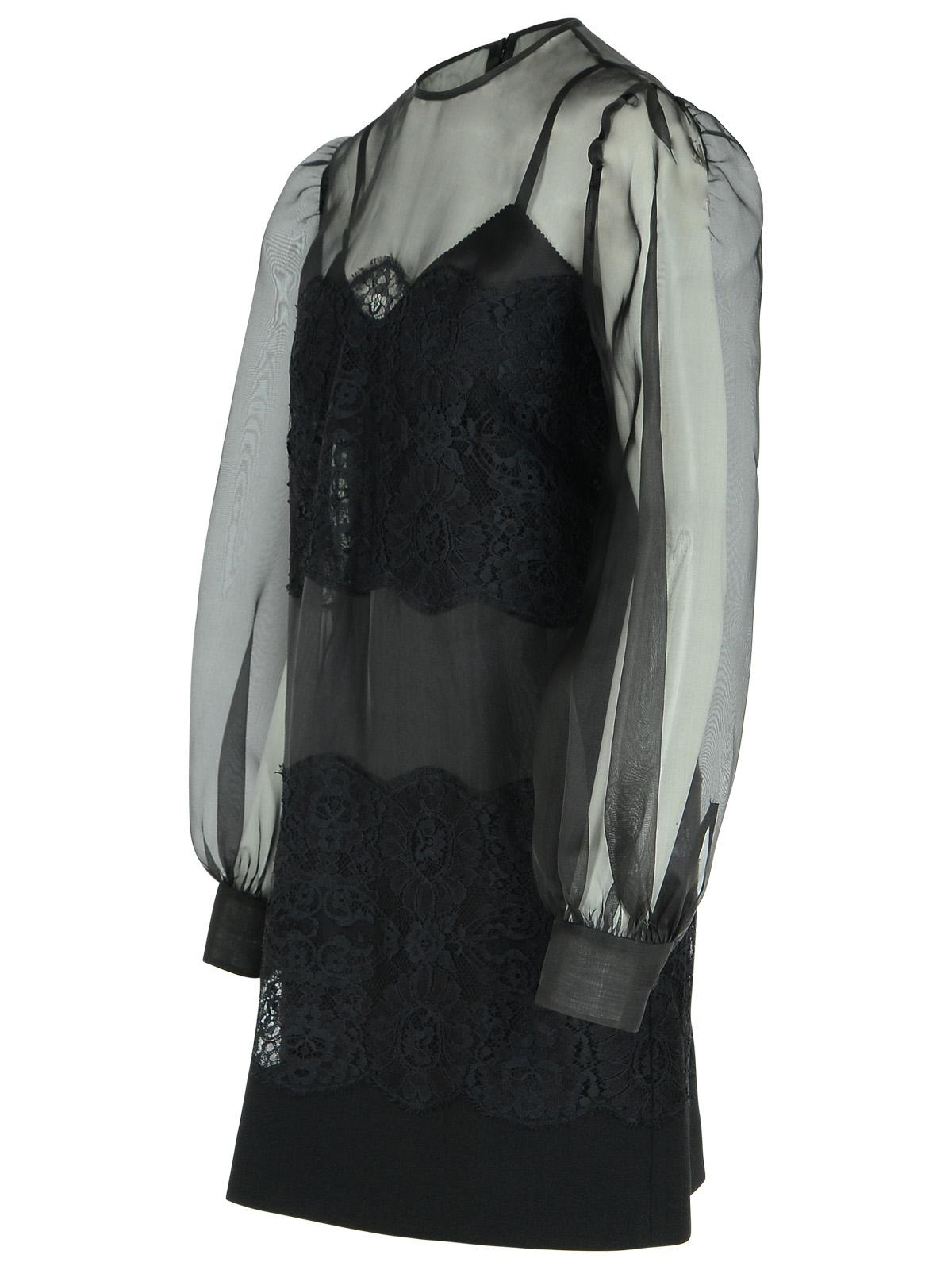 Dolce & Gabbana Black Silk Organza Dress Women - 2