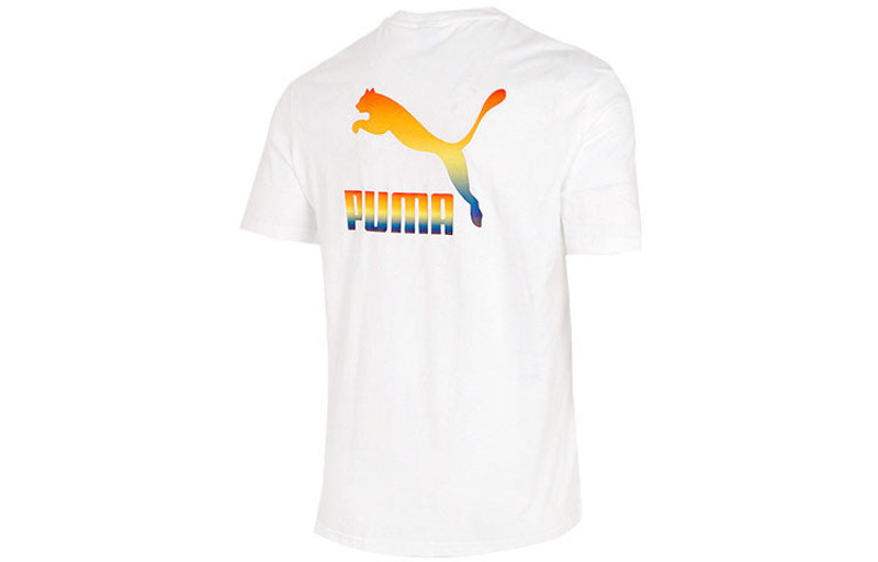 PUMA PUMA Rainbow Logo Tee 'White' 534095-02 outlook