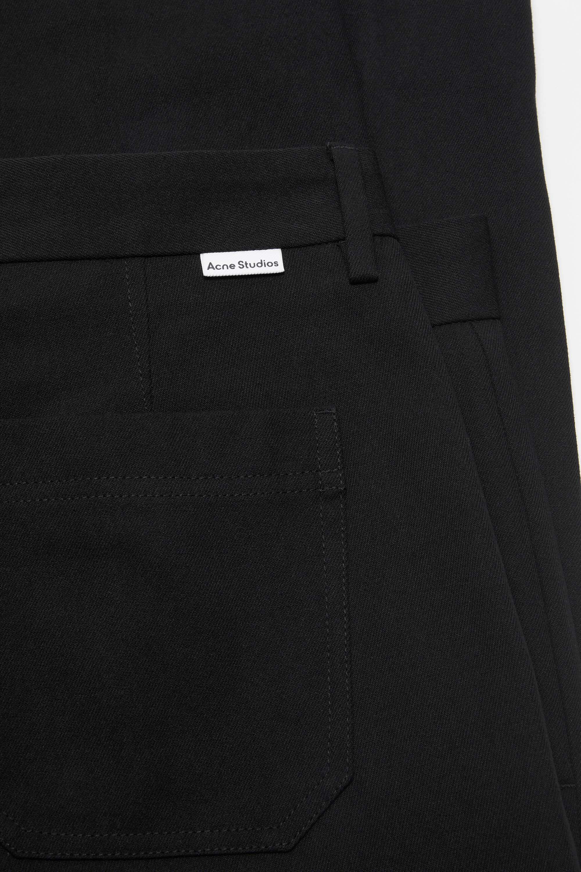 Twill cotton-blend trousers - Black - 6