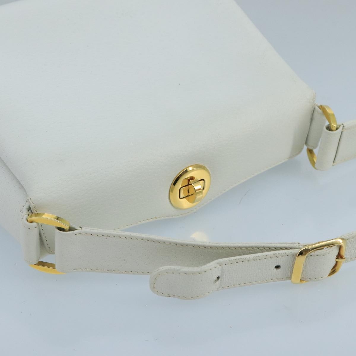 GUCCI Hand Bag Leather White Gold - 6