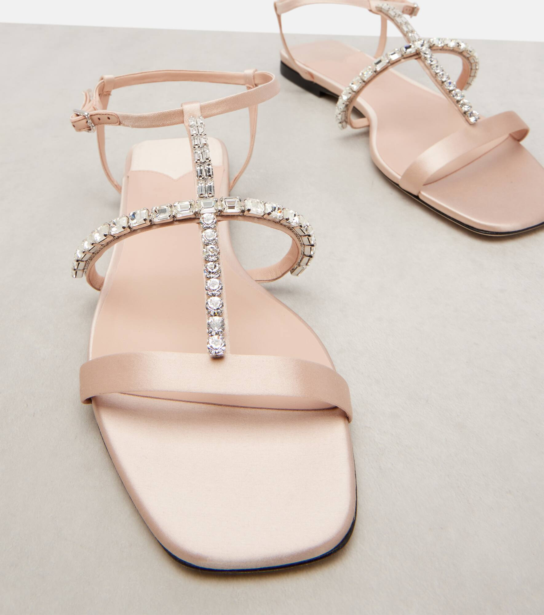 Gwyn embellished satin and leather sandals - 5