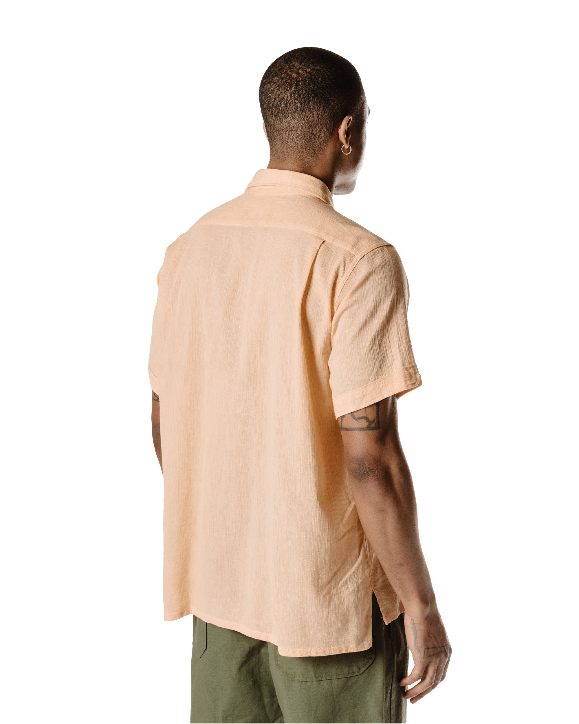Camp Shirt Coral Cotton Crepe - 4