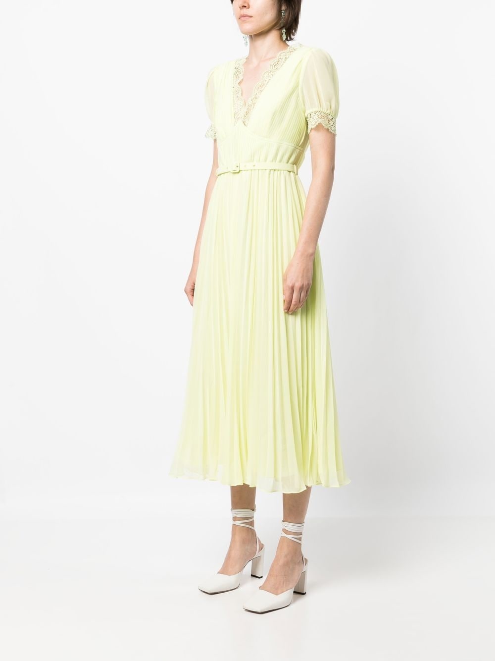 floral-lace detail midi dress - 3