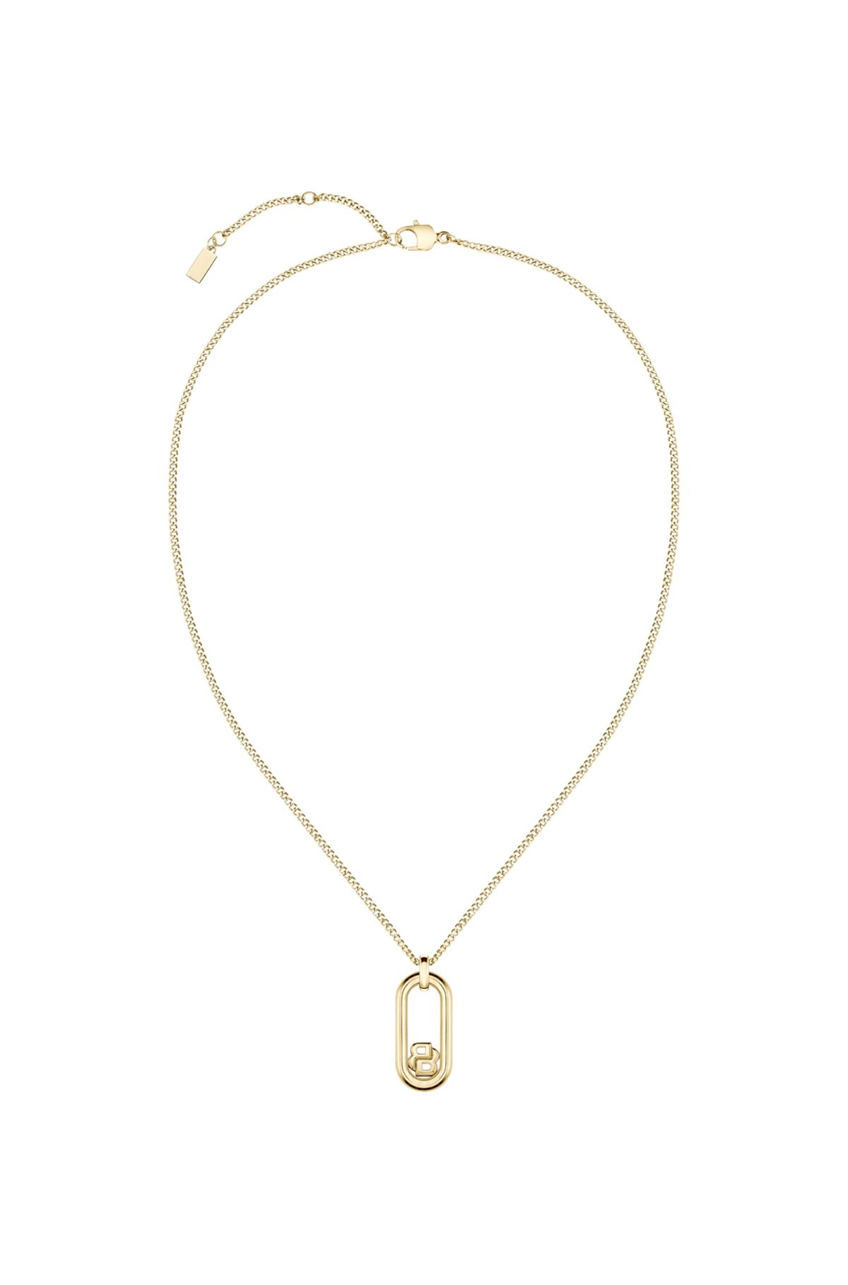 GOLD-TONE CHAIN NECKLACE WITH DOUBLE B MONOGRAM PENDANT - 3