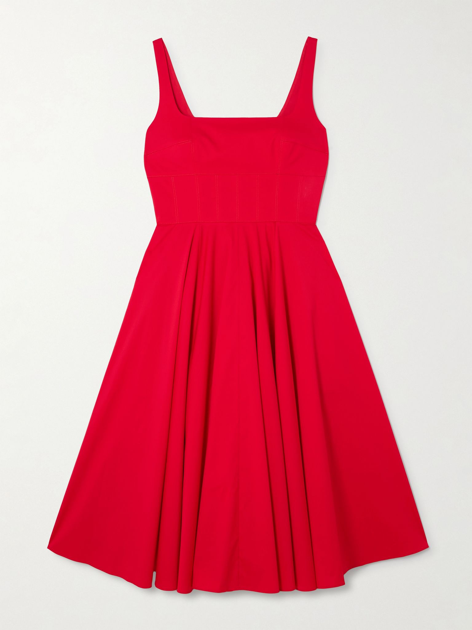 Nikush cotton-blend poplin dress Red - 1
