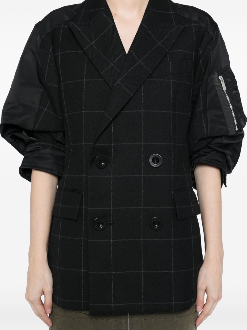 windowpane twill jacket - 5