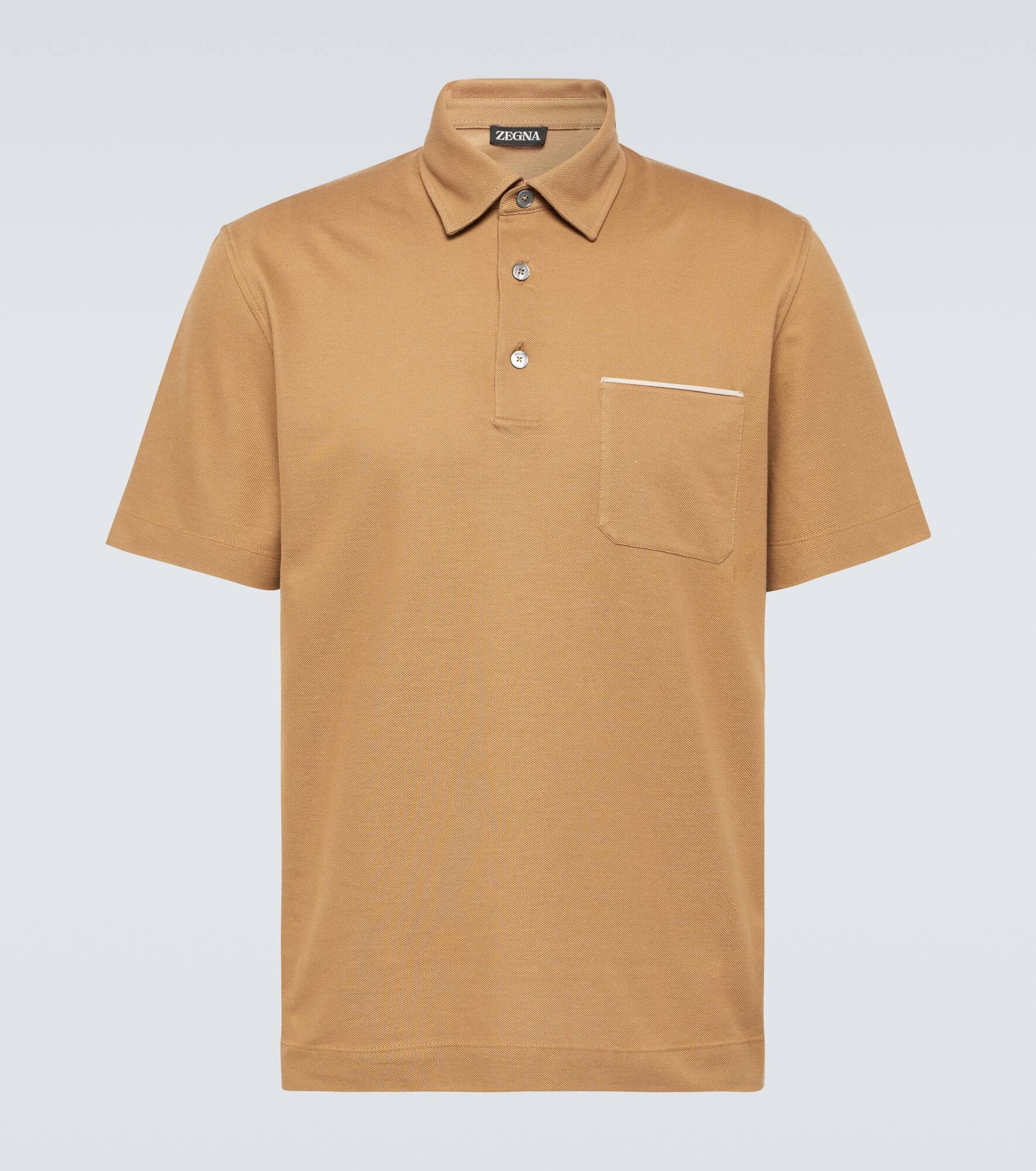 Cotton piqué polo shirt - 1