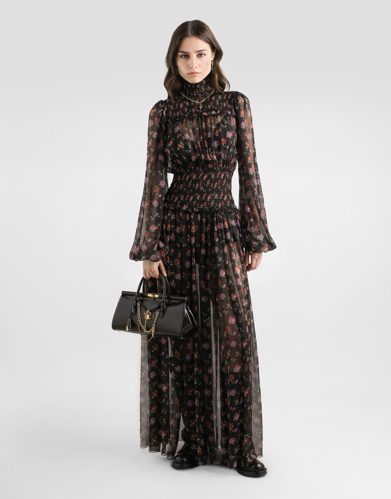 Dolce & Gabbana Floral-print long chiffon dress outlook
