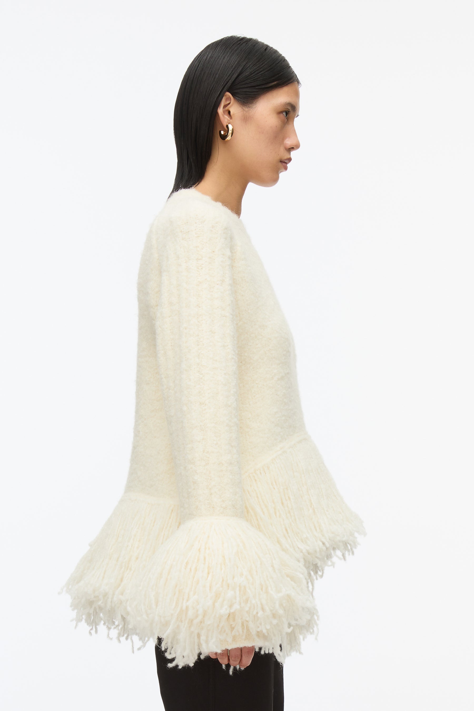 Boucle Fringe Knit Crewneck - 4