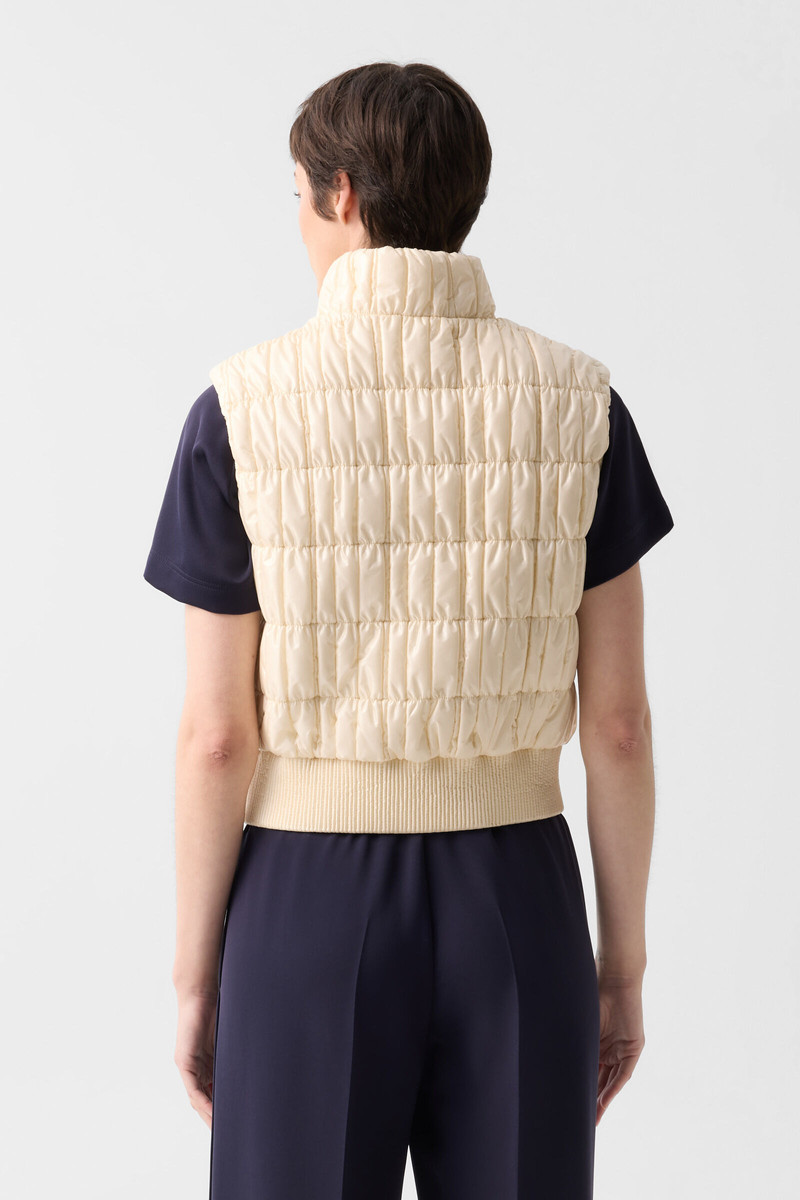Sally quilted vest in Cream 3