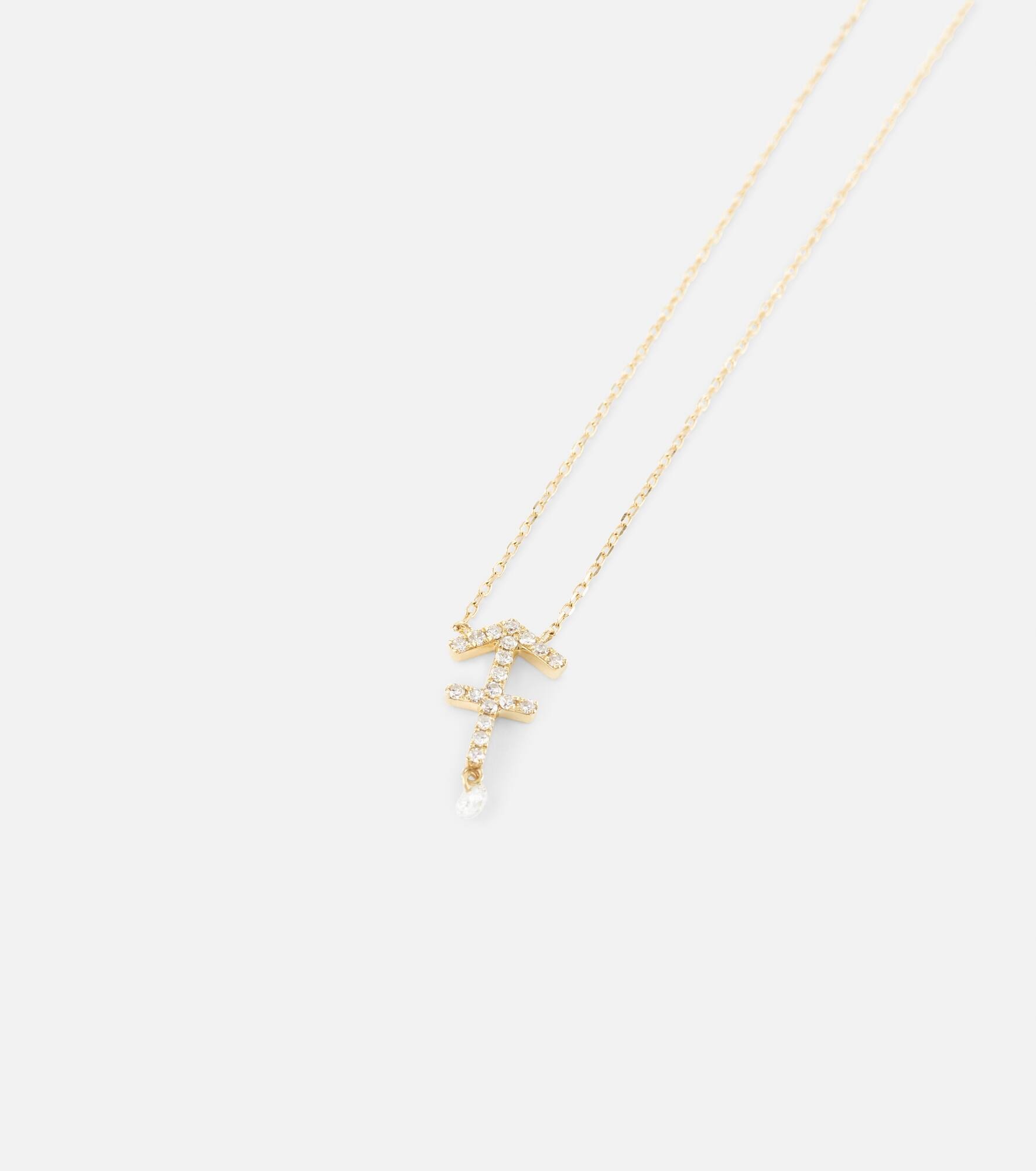 Sagittarius 18kt gold necklace with diamonds - 6