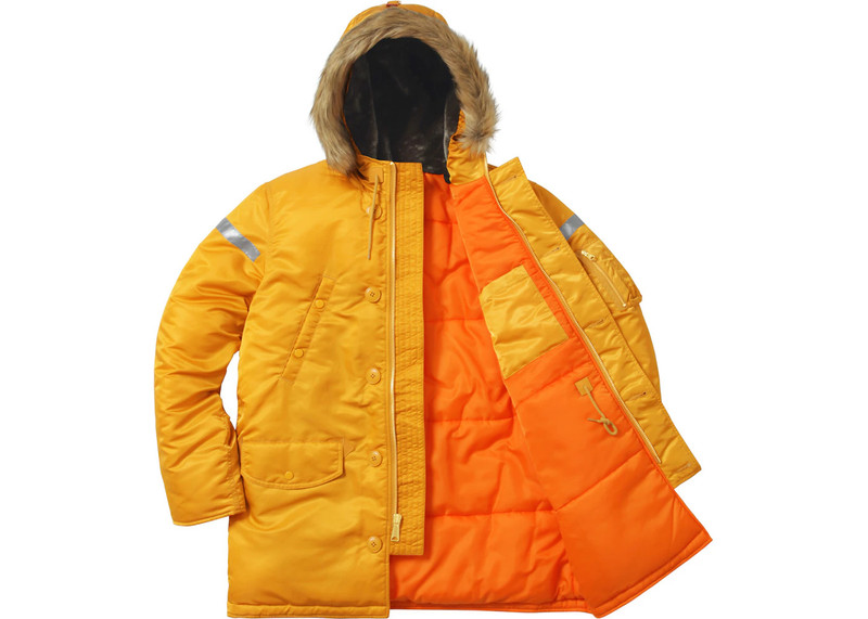 Supreme Supreme Reflective Cross N-3B Parka Yellow outlook