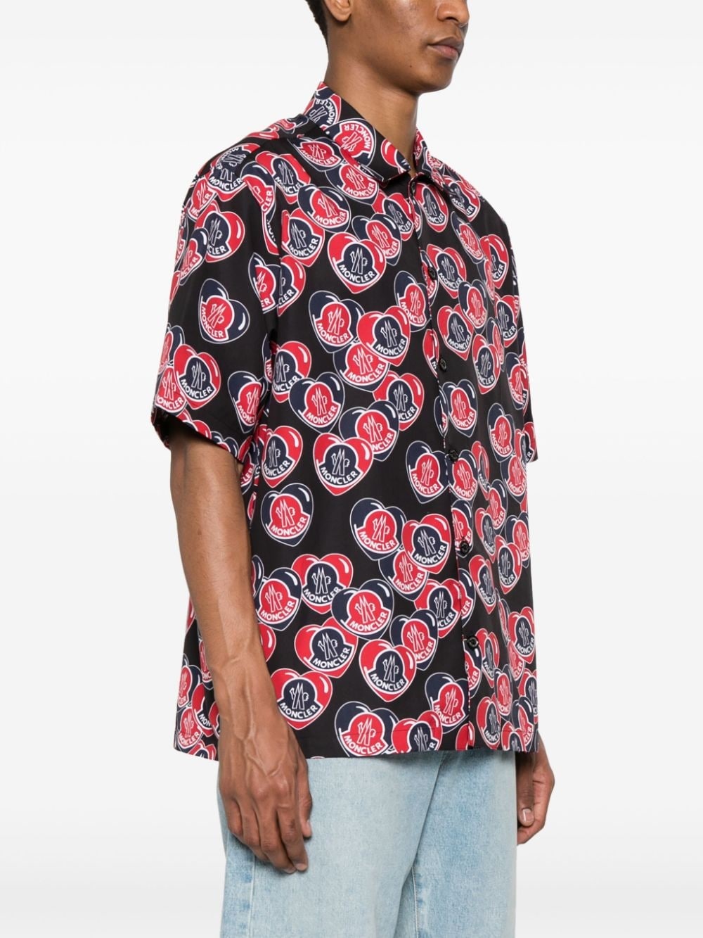 Heart logo-print cotton shirt - 3