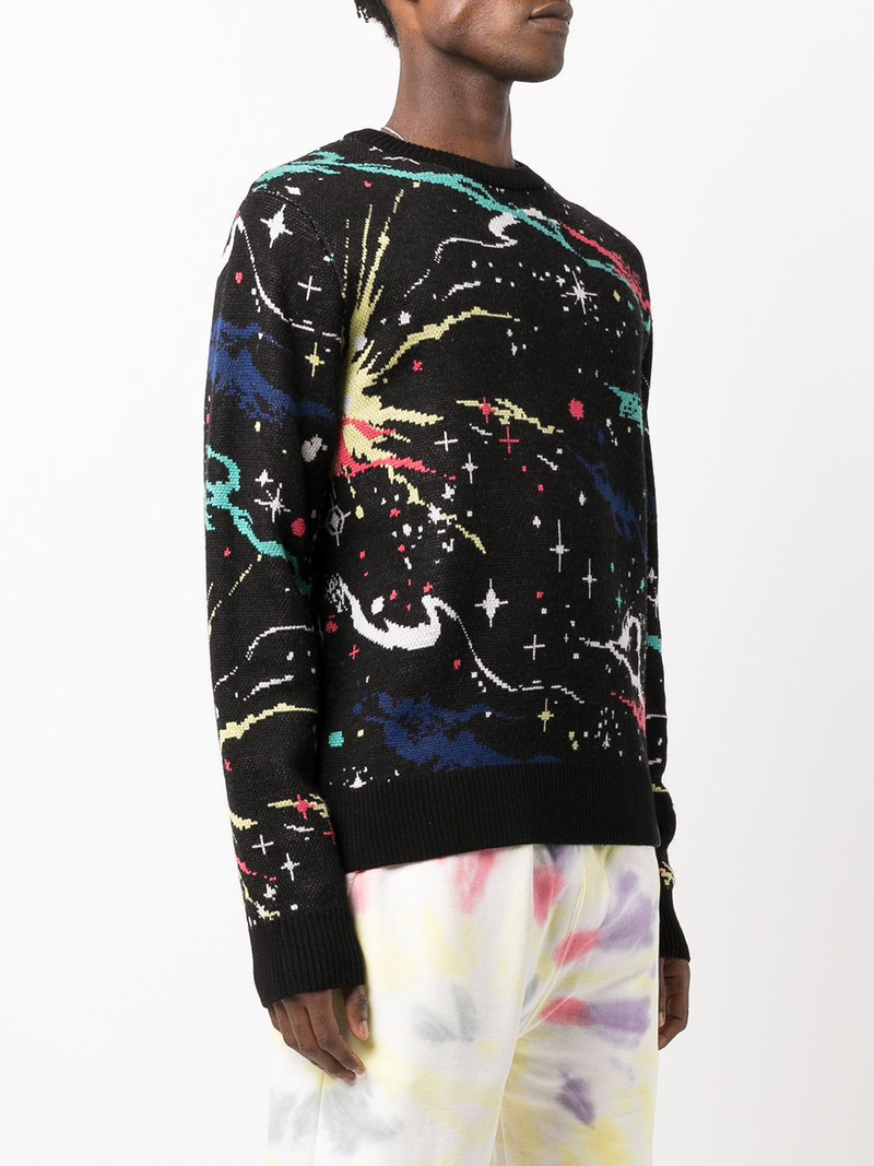 paint splatter-print crew neck jumper 3