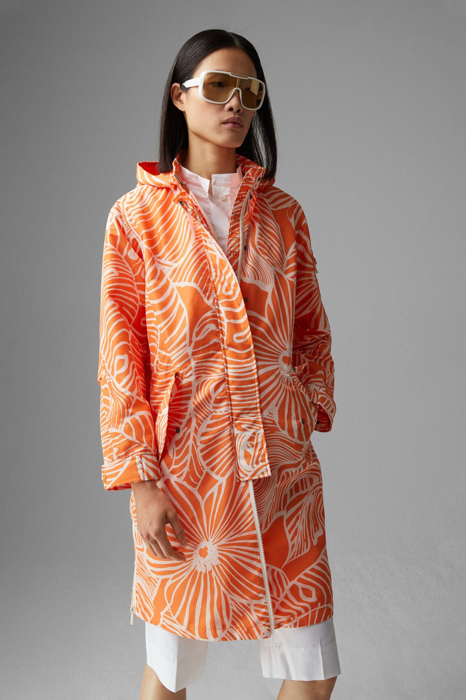 Zofia Parka in Orange/White - 2