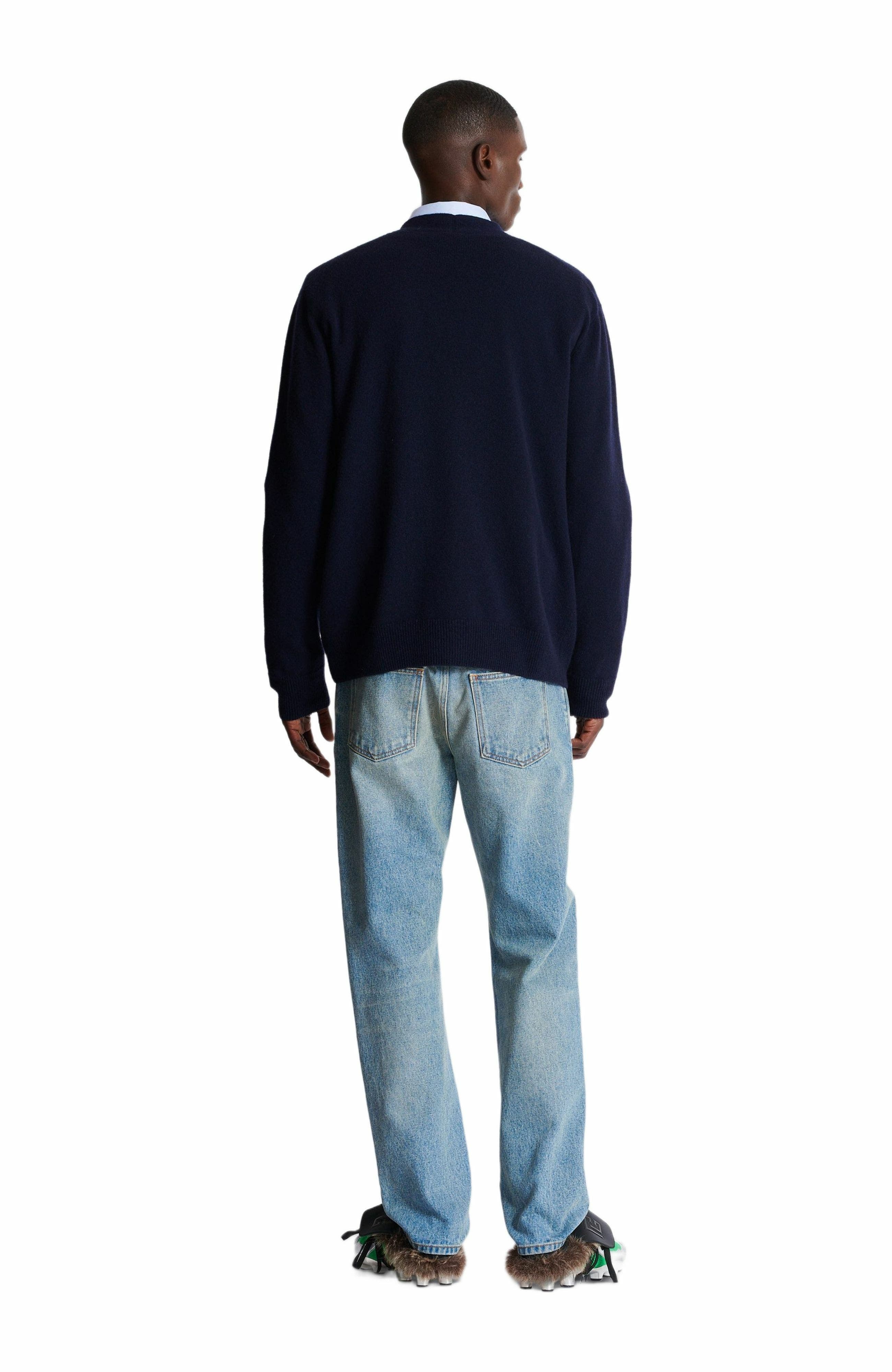 Balmain Eco-cashmere cardigan in Navy at Nordstrom - 4