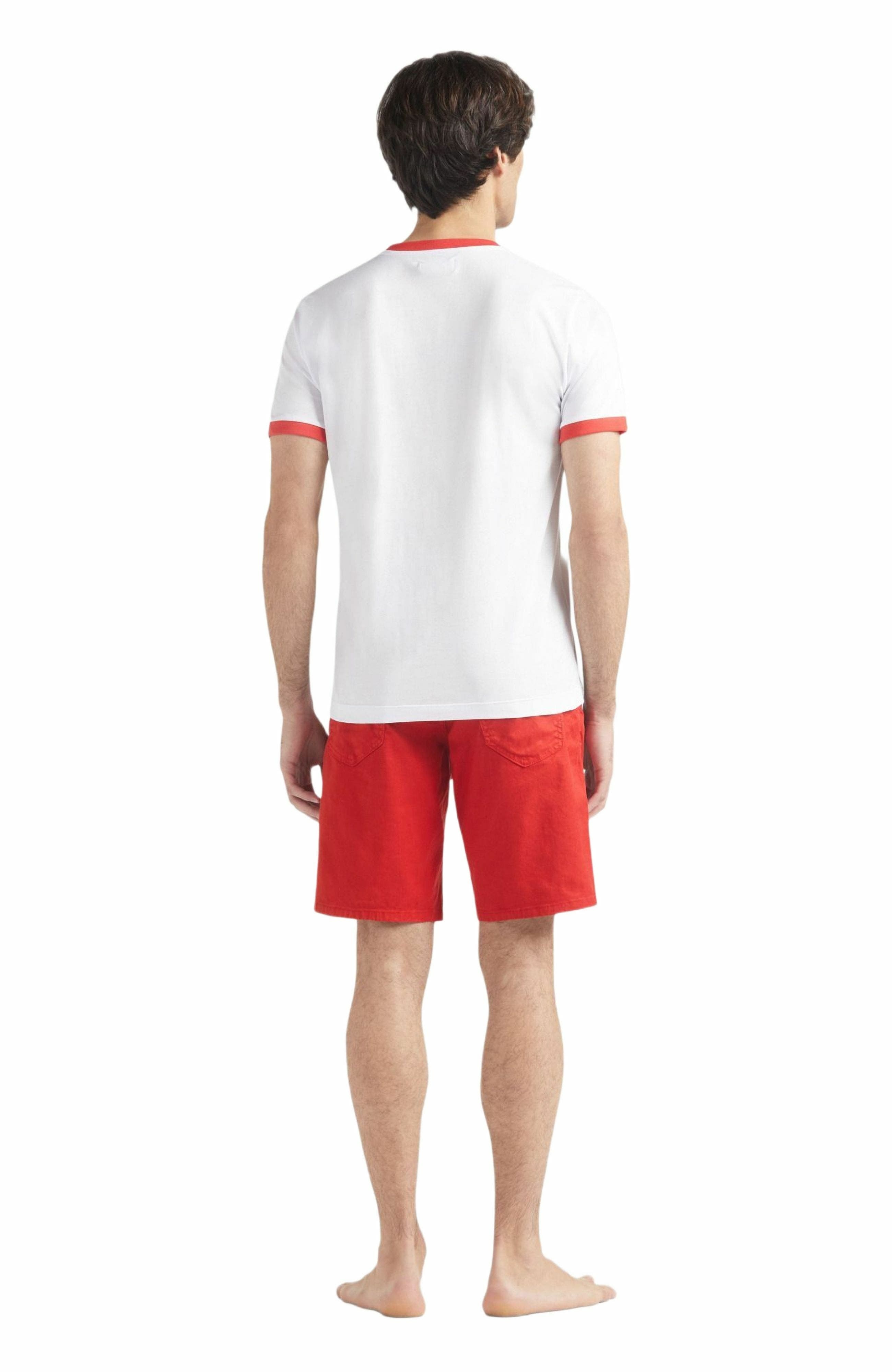 Vilebrequin Men's Bicolor Logo Light Jersey Cotton T-Shirt in Coquelicot at Nordstrom - 4