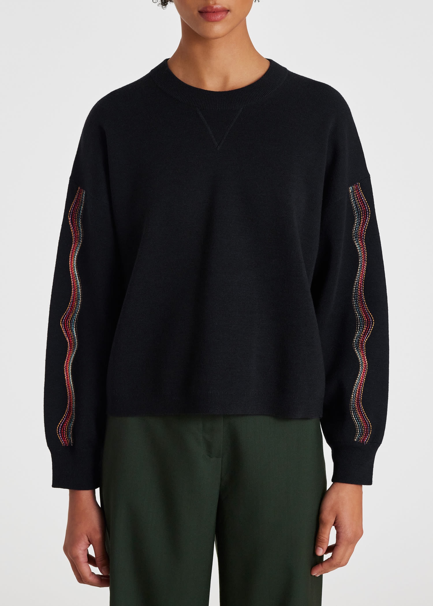 Navy Wool 'Swirl' Sweater - 3