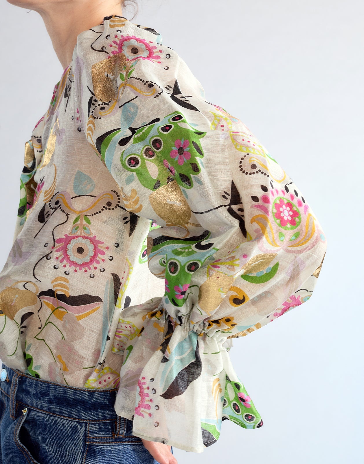 Love Locket Silk Linen Blouse - 5
