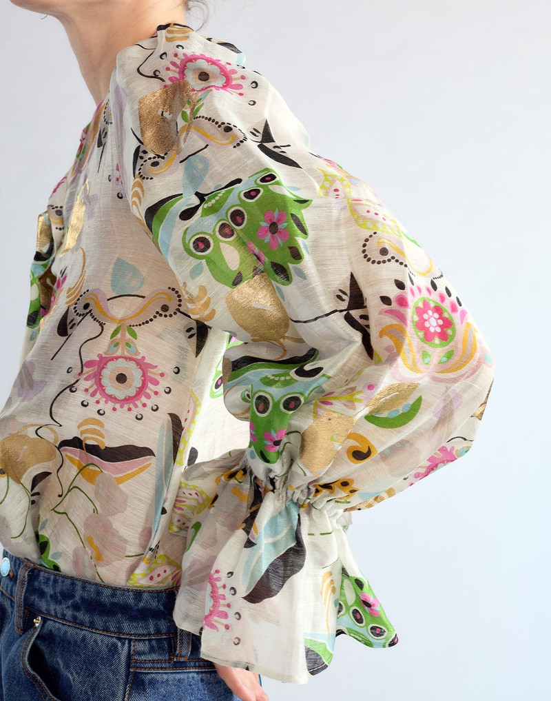 Love Locket Silk Linen Blouse 5