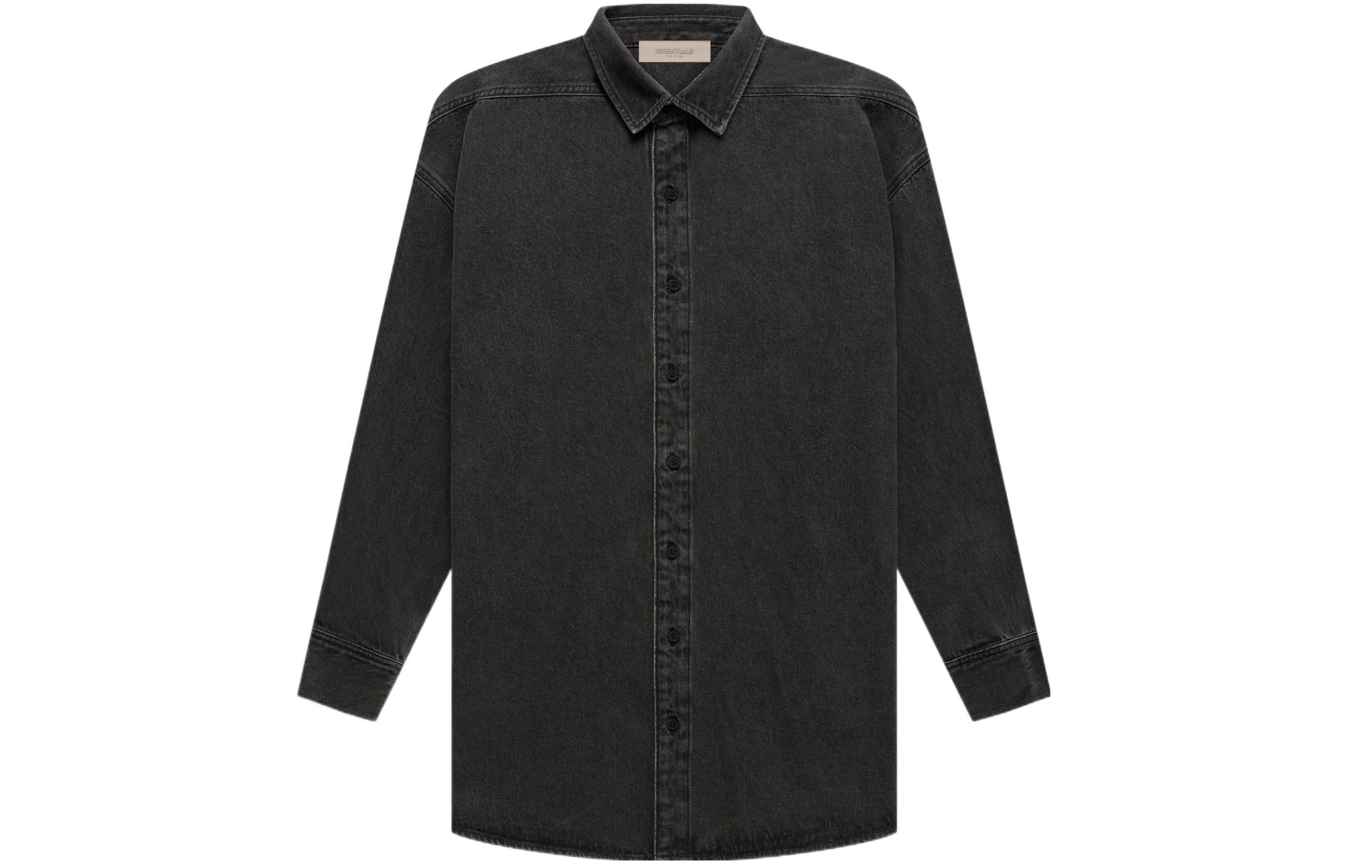 Fear of God Essentials SS22 Long Sleeve Denim Shirt 'Black' FOG-SS22-460 - 2