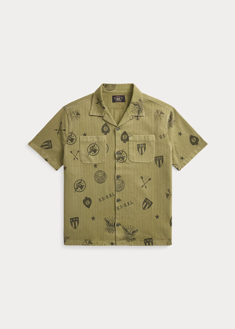 Knit Herringbone Twill Camp Shirt 1