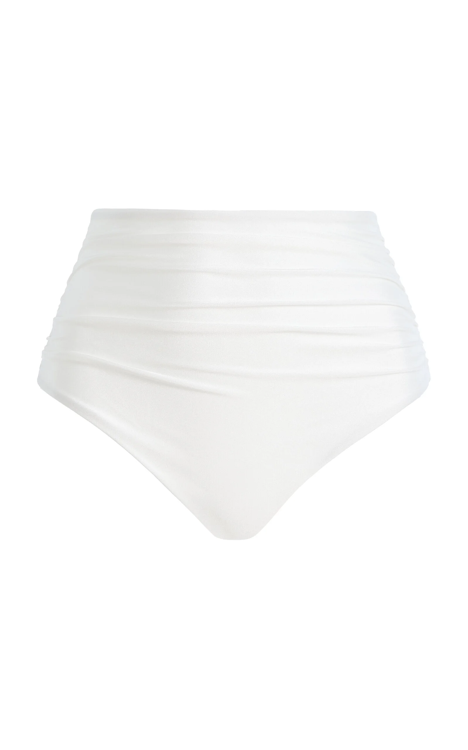 Teya High-Rise Ruched Bikini Bottoms white - 1