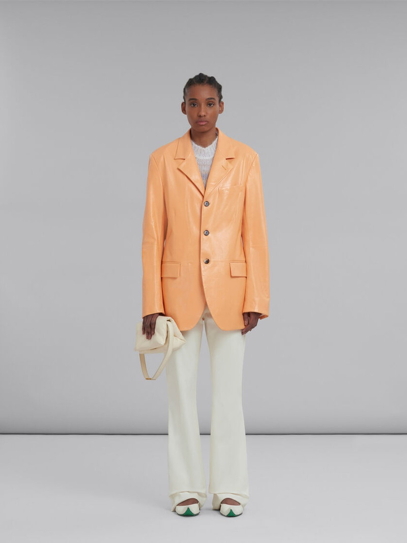 Marni SMALL WHITE LEATHER PRISMA BAG outlook