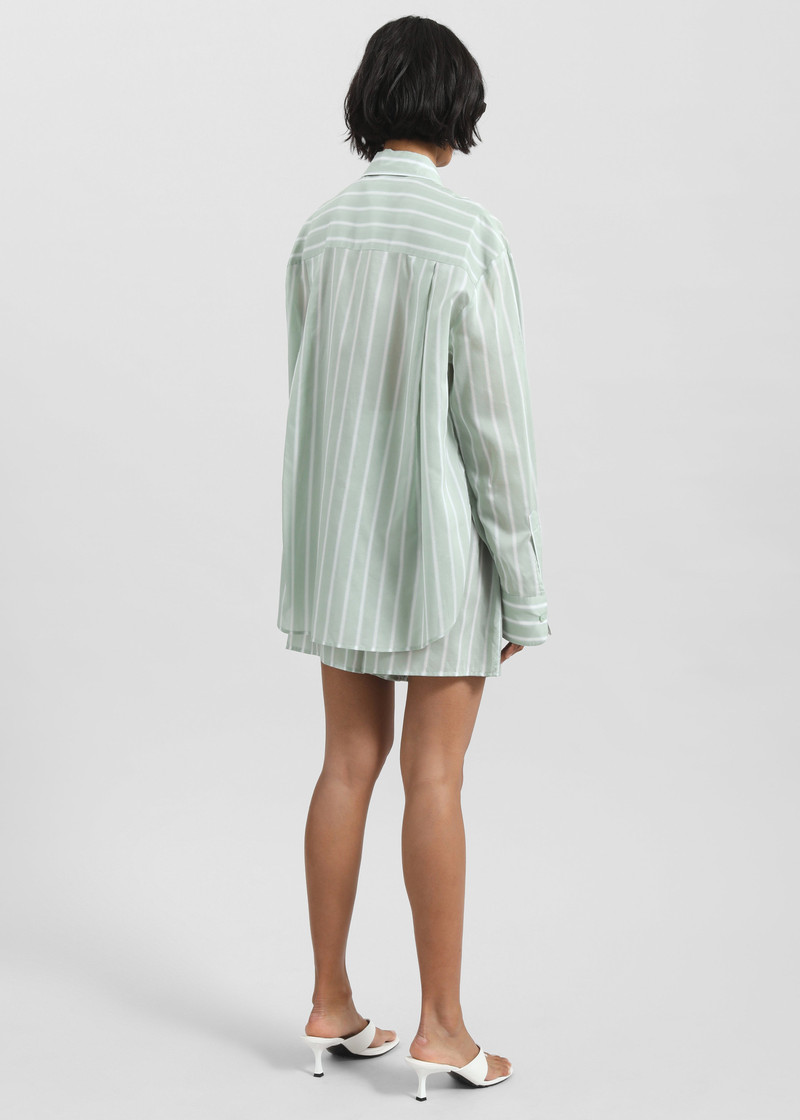 Peri Silk Shirt - Green Stripe 9