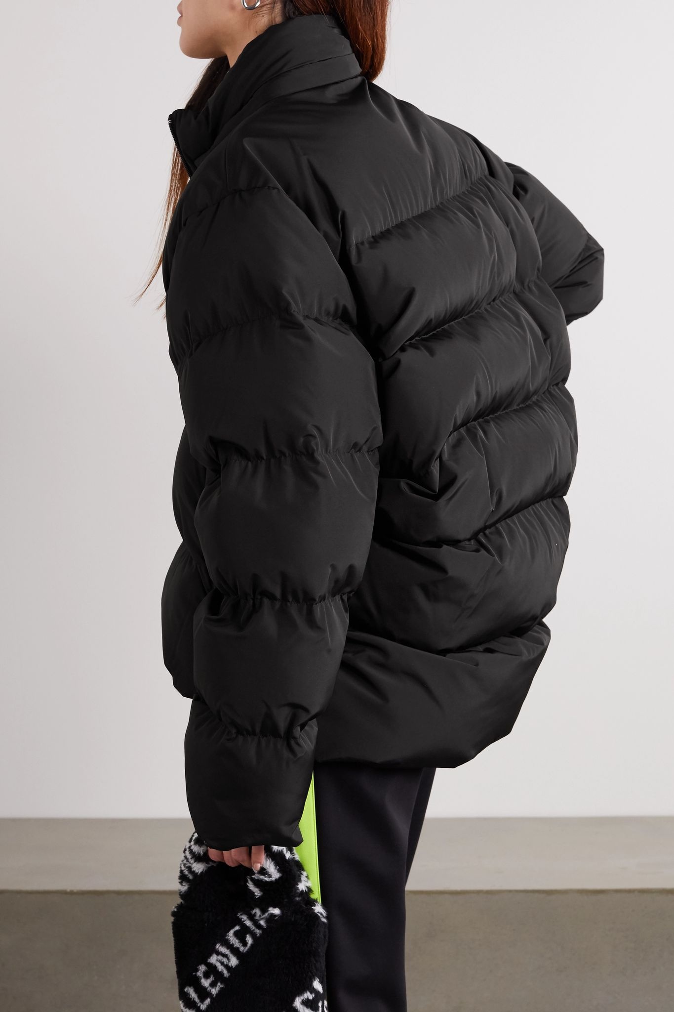 C-Shape oversized hooded quilted shell jacket - 4