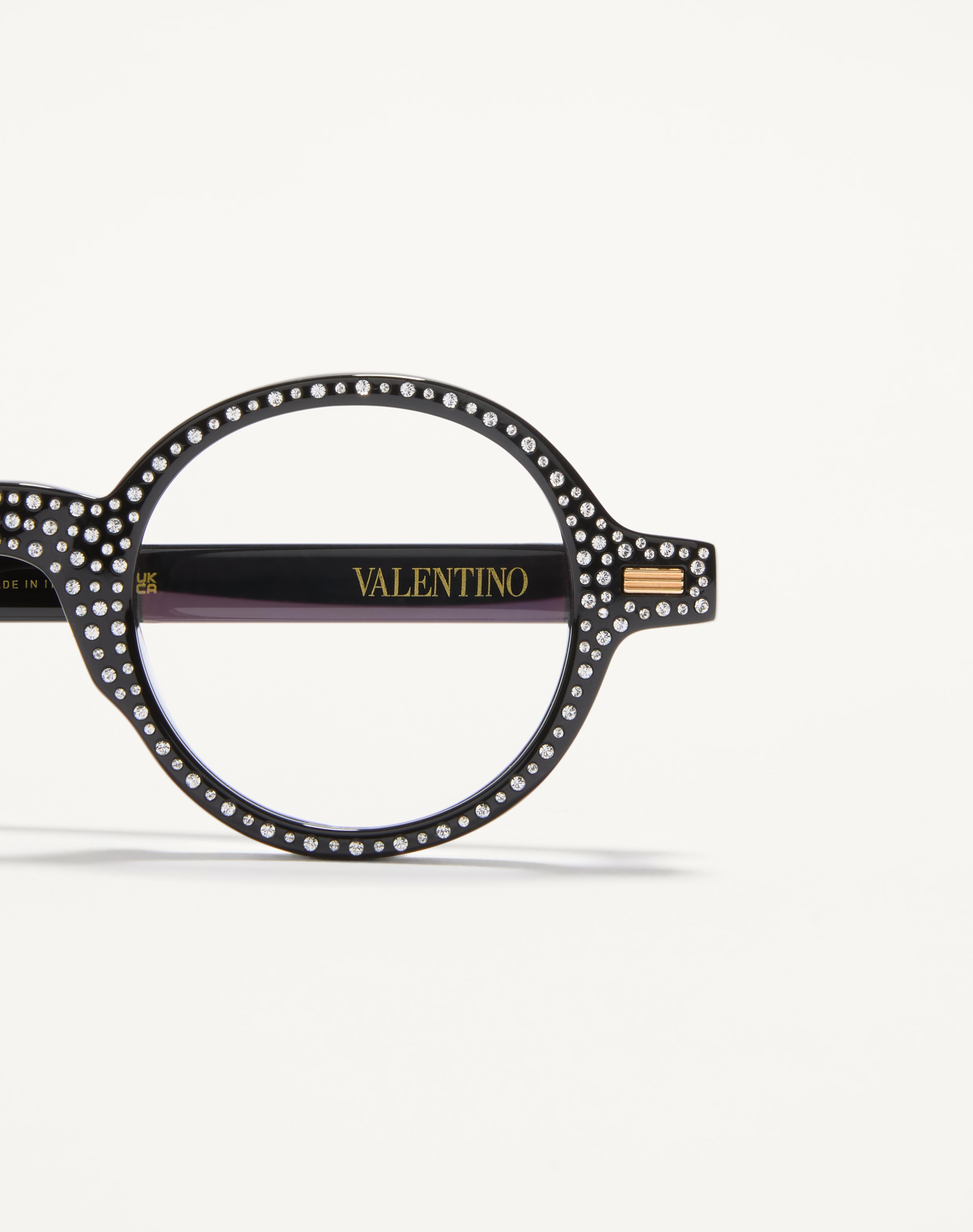 BIZARRE CIRCLE GLASSES WITH CRYSTALS IN ACETATE - 8