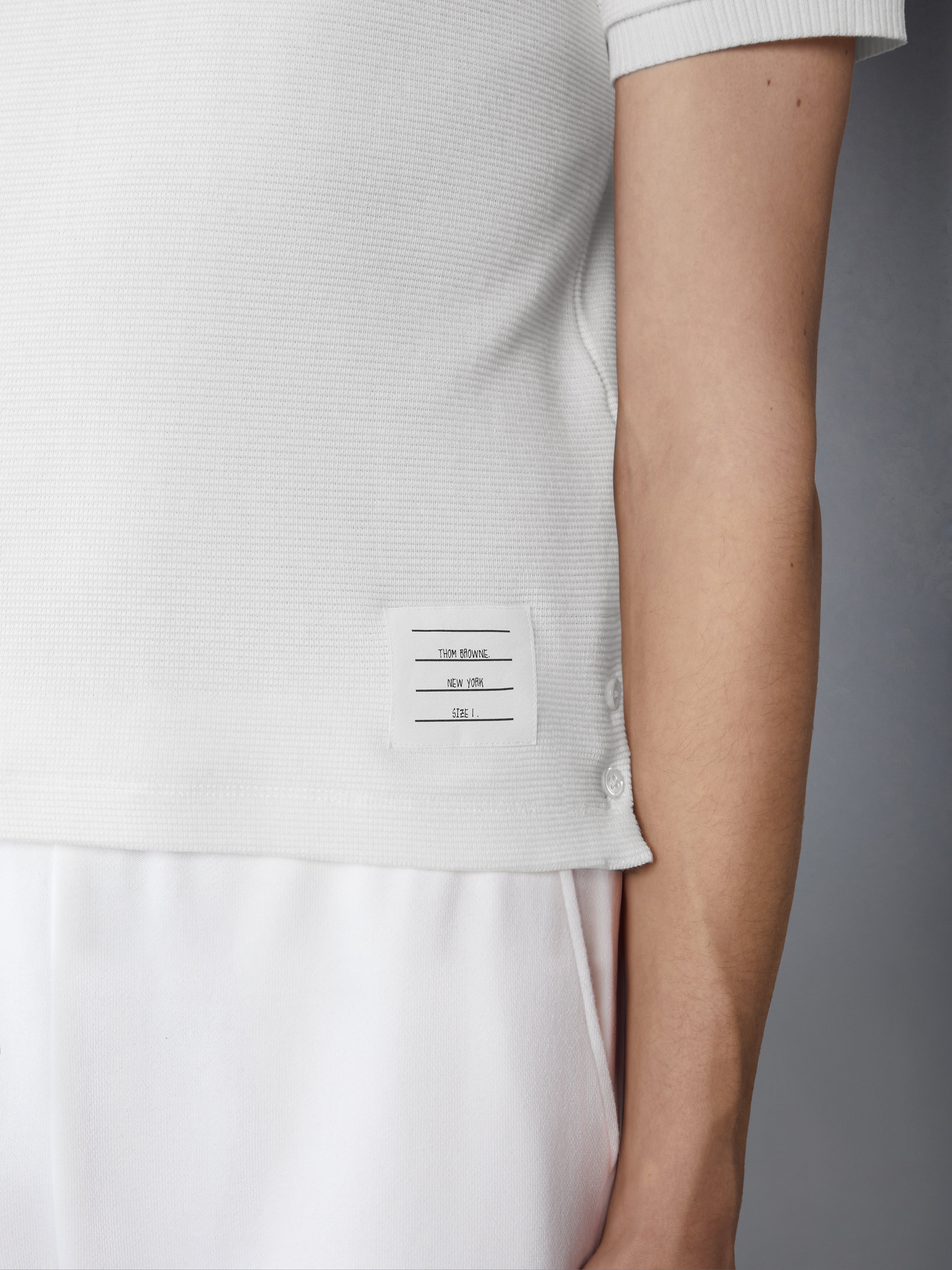 COTTON WAFFLE RIB CUFF TEE - 6