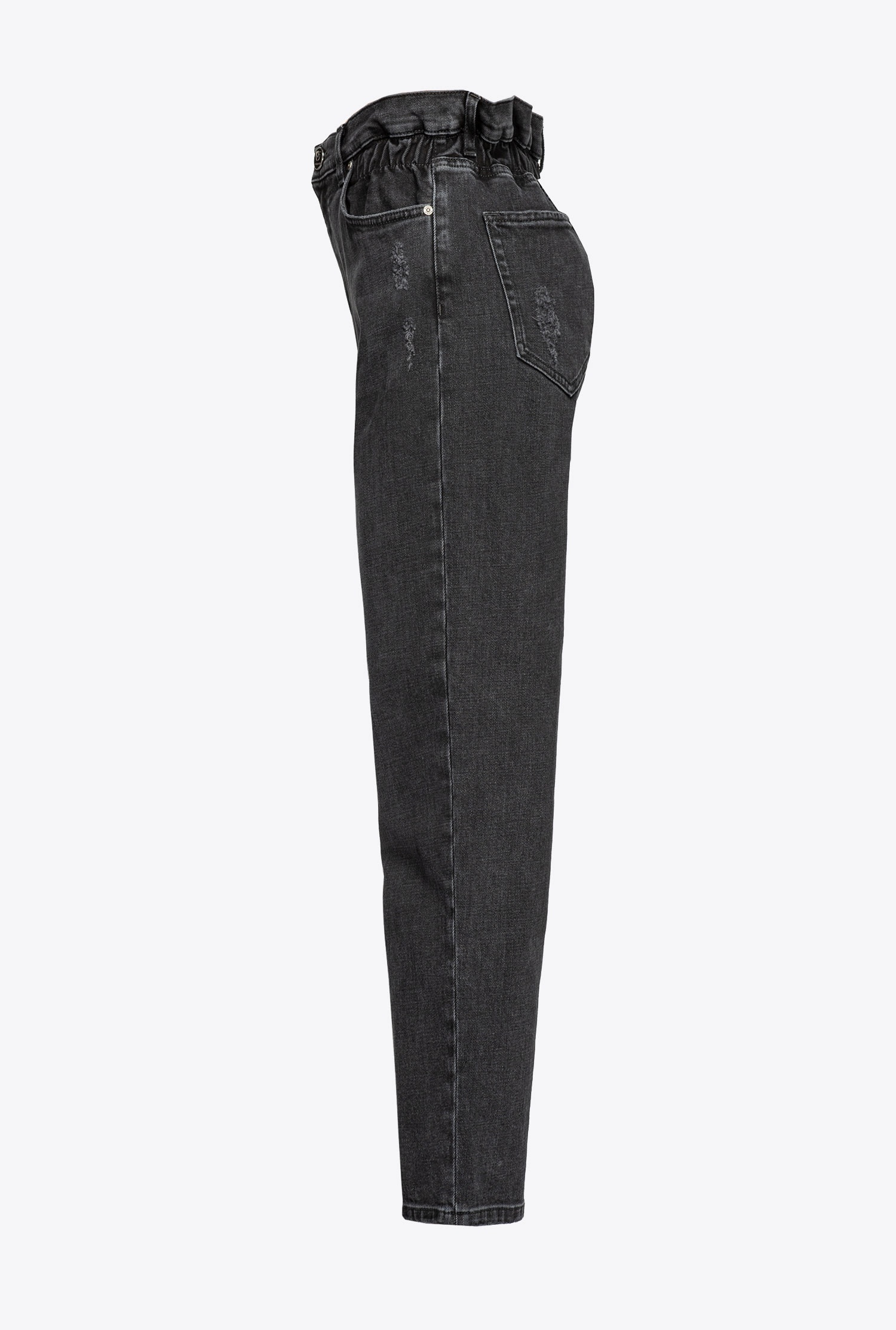 BLACK MOM-FIT DENIM JEANS - 3