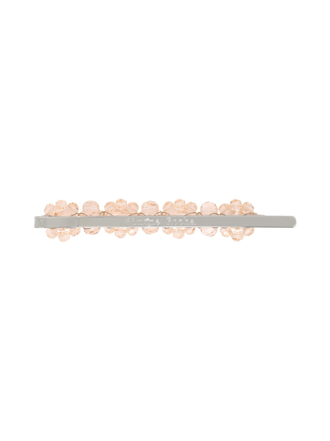 Silver & Pink Flower Hair Clip - 2