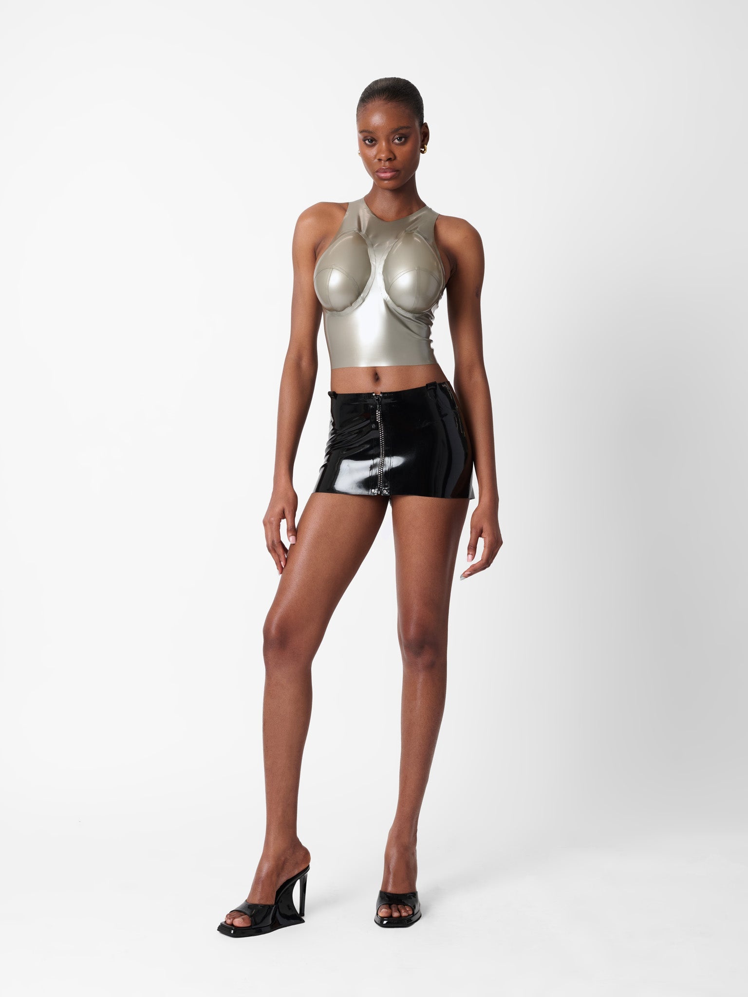 MANHATTAN LATEX MINI SKIRT BLACK - 6