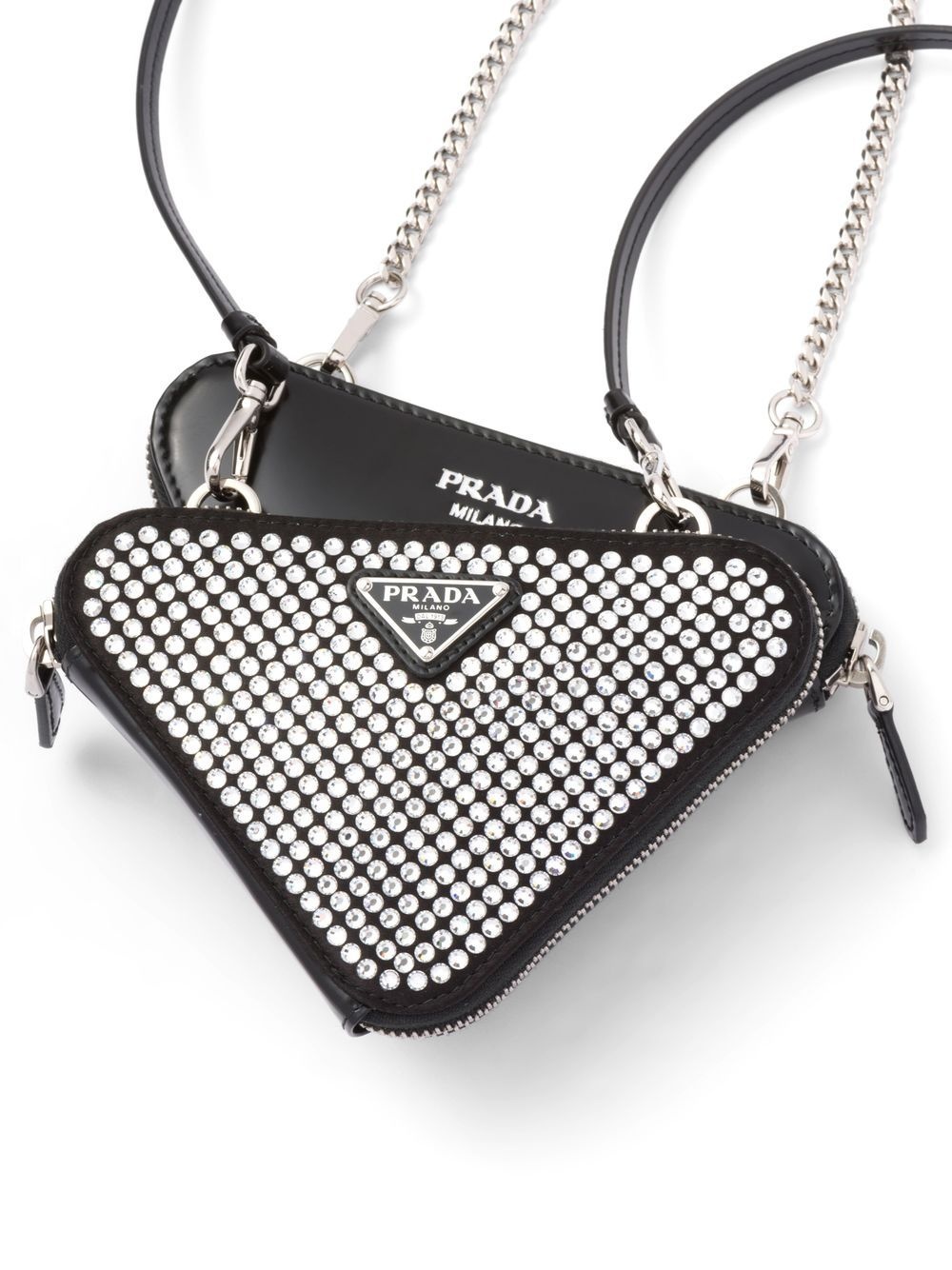 mini Triangle crystal-embellished crossbody bag - 5