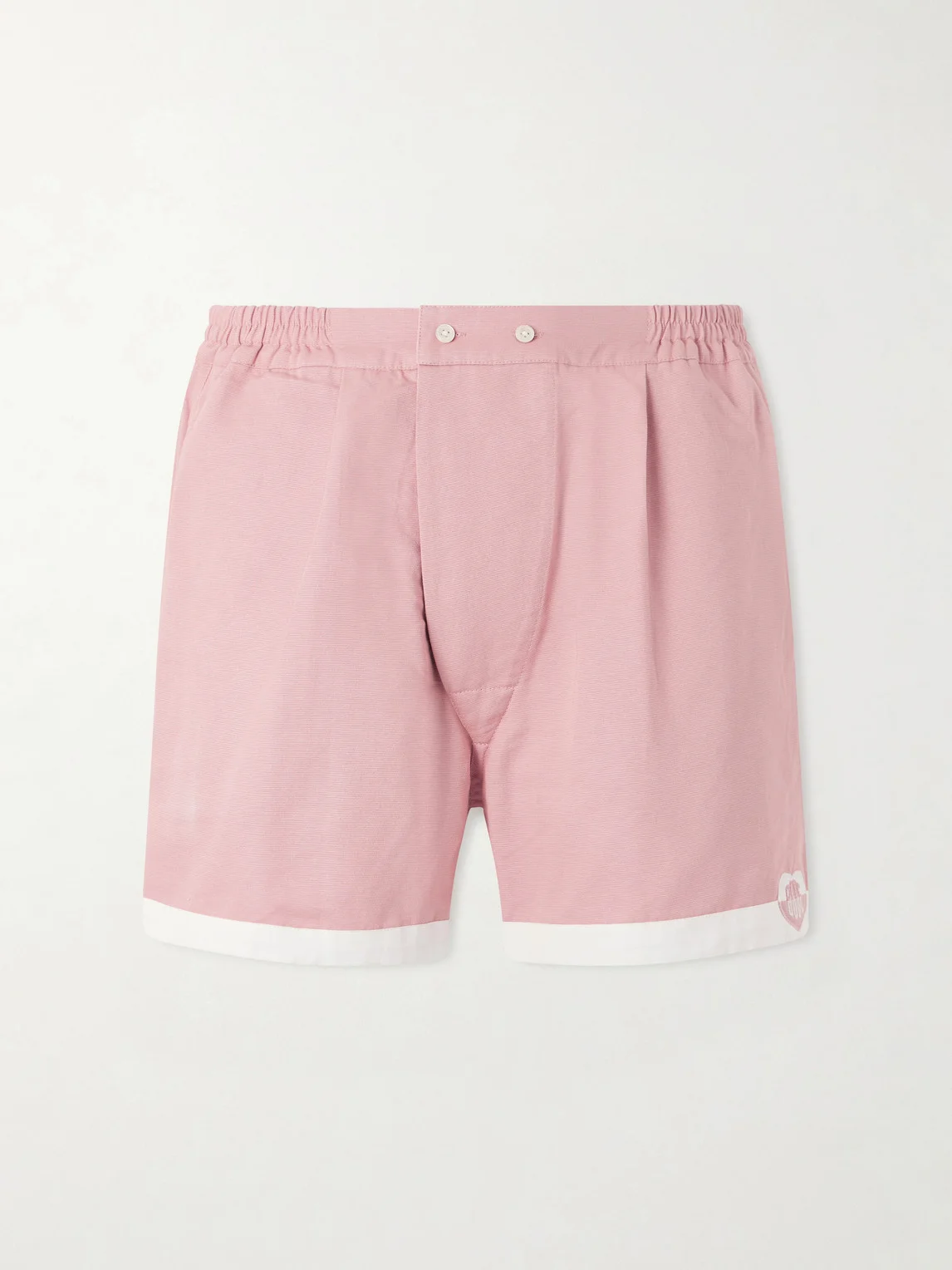 Heart Deco Straight-Leg Logo-Appliquéd Cotton-Faille Shorts - 1
