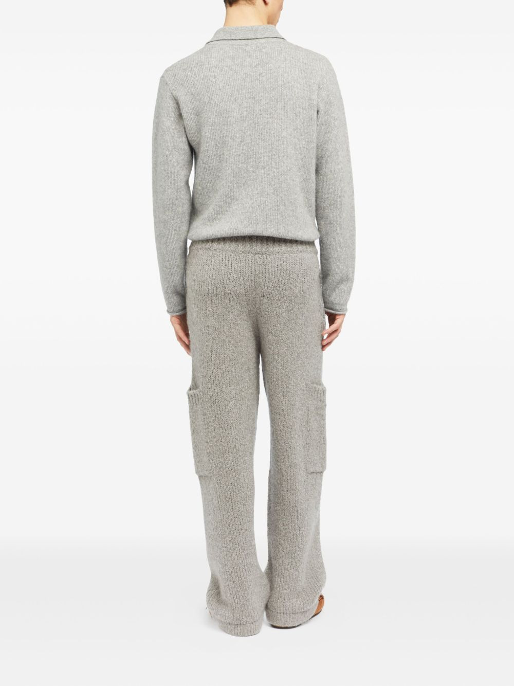 drawstring knitted trousers - 4
